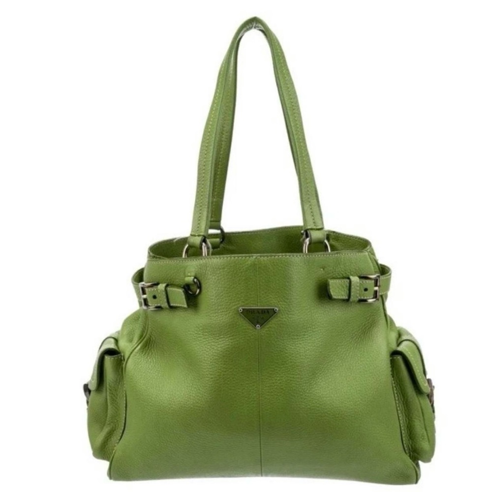 Prada Moss Green Leather Handbag - Picture 3 of 8